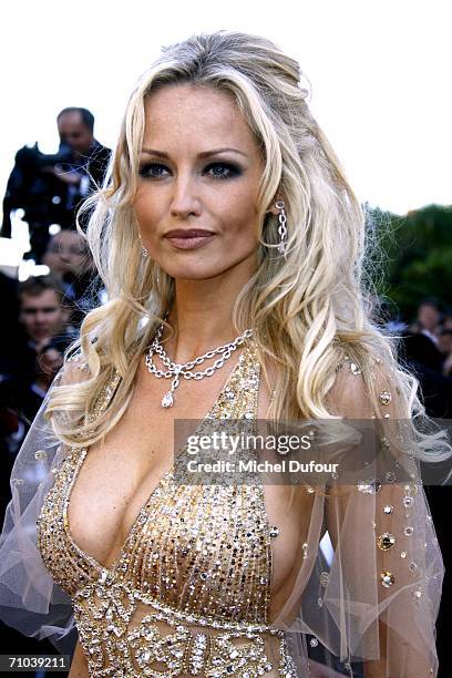 Model and actress Adriana Karembeu attends the 'Marie Antoinette' premiere at the Palais des Festivals during the 59th International Cannes Film...