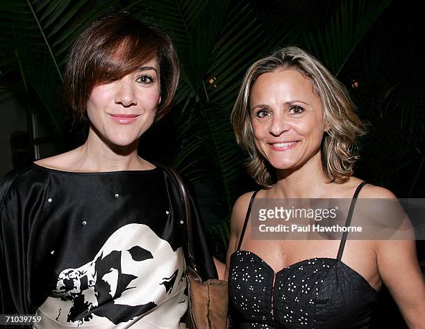 Actresses Nadia Dajani and Amy Sedaris attend the Season Three New York Premiere of "Rescue Me" after party at Remi's Restaurant Garden May 24, 2006...