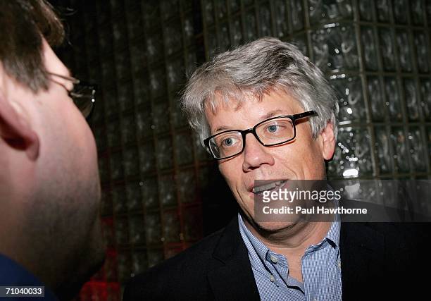 Co-creator Jim Dolan talks to a reporter as he attends the Season Three New York Premiere of "Rescue Me" after party at Remi's Restaurant Garden May...