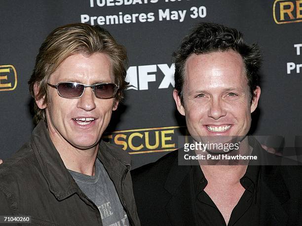 Actor Denis Leary and actor Dean Winters arrive to the Season Three New York Premiere of "Rescue Me" at the Ziegfeld Theatre May 24, 2006 in New York...