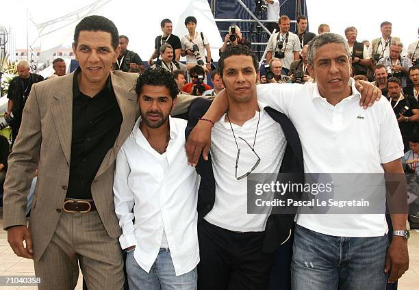 Actors Samy Naceri, Sami Bouajila, Jamel Debbouze and Roschdy Zem attend a photocall promoting the film 'Indigenes' at the Palais des Festivals...