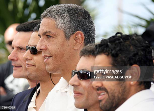 The cast of French director Rachid Bouchareb's film 'Indigenes' poses during a photocall at the 59th edition of the International Cannes Film...