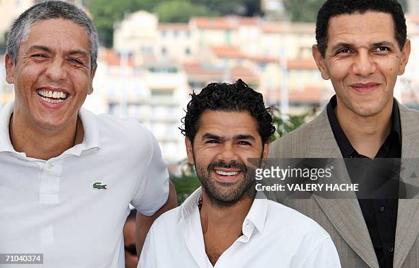 French actors Samy Naceri, Jamel Debbouze and Roschdy Zem pose during a photocall for French director Rachid Bouchareb's film 'Indigenes' at the 59th...
