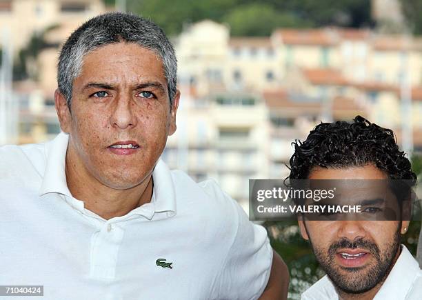 French actors Samy Naceri and Jamel Debbouze pose during a photocall for French director Rachid Bouchareb's film 'Indigenes' at the 59th edition of...