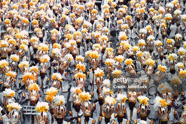 decorated crowd (view from above) - rio de janeiro carnival stock pictures, royalty-free photos & images