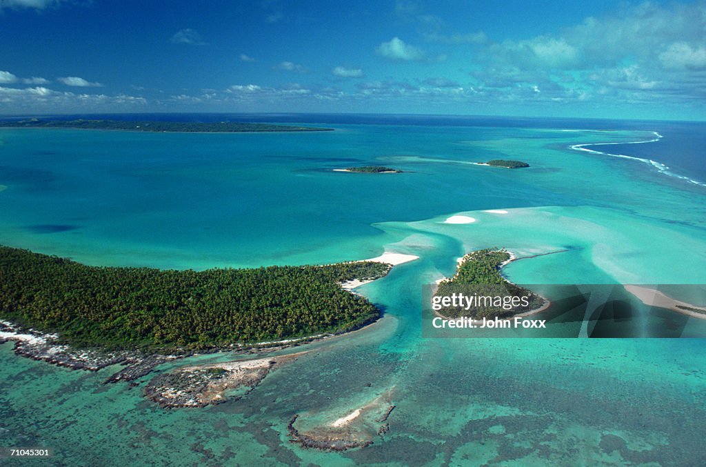 View of tropical island, aerial view