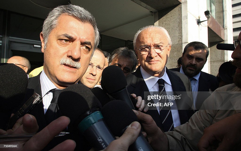 Former referee Paolo Bergamo (R) with hi