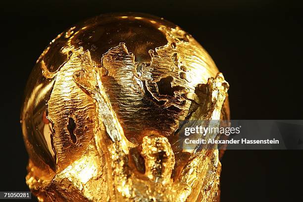 The FIFA World Cup is pictured at the city hall on May 25, 2006 in Hamburg, Germany. The FIFA World Cup will be presented to the public on May 26,...