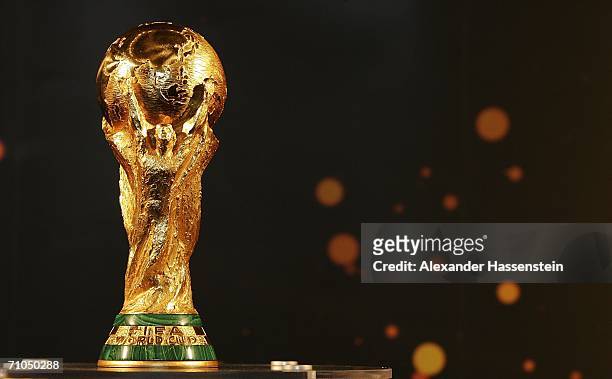 The FIFA World Cup is pictured at the city hall on May 25, 2006 in Hamburg, Germany. The FIFA World Cup will be presented to the public on May 26,...