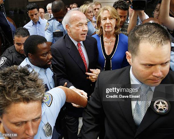 Former Enron chairman Kenneth Lay and his wife Linda leaves the Bob Casey U.S. Courthouse after his fraud and conspiracy trial, May 25 in Houston,...