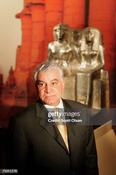 Dr. Zahi Hawass, Egypt's Secretary General of the Supreme Council of Antiquities, argues for the return of the Ka-nefer-nefer mask currently in...