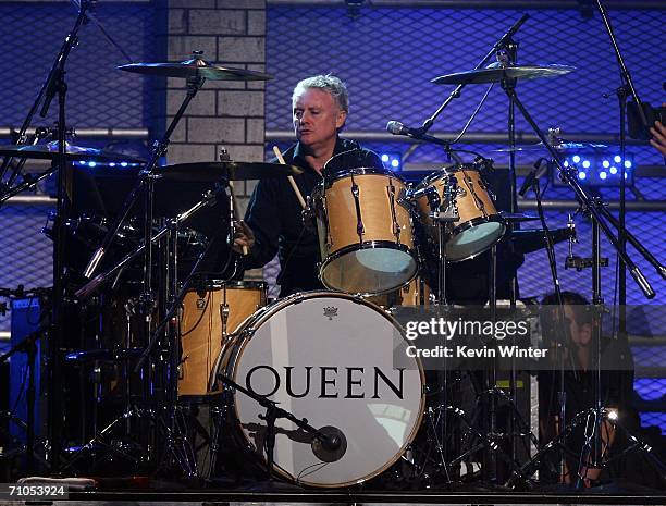 Queen drummer Roger Taylor performs during the VH1 Rock Honors at the Mandalay Bay Events Center on May 25, 2006 in Las Vegas, Nevada.