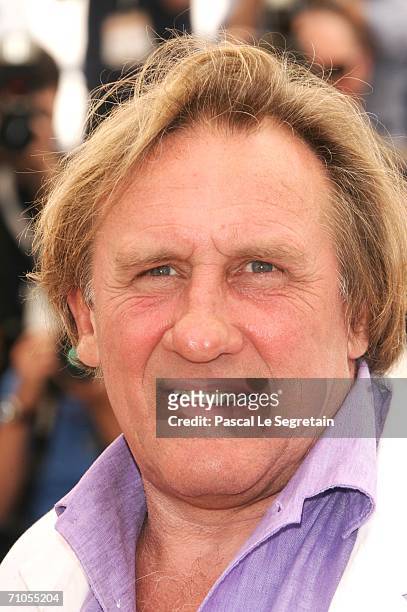 French actor Gerard Depardieu attends the ''Quand J'etais Chanteur' photocall during the 59th International Cannes Film Festival May 26, 2006 in...