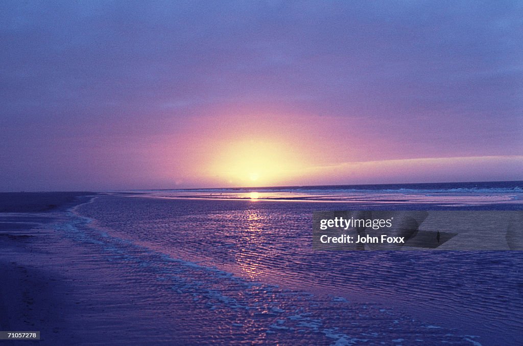 Sunset over beach