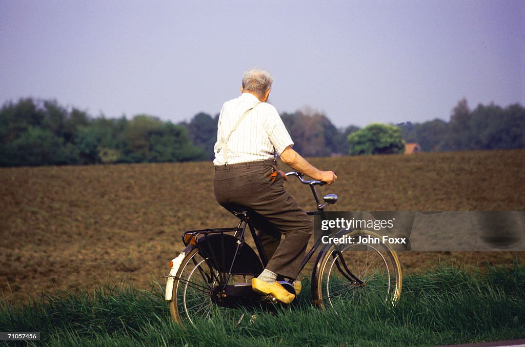 Farmer on bicycle