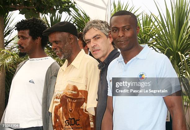 Actors Alberto Barros, Ventura, director Pedro Costa and Alberto Barros attends the 'Juventude Em Marcha' photocall during the 59th International...