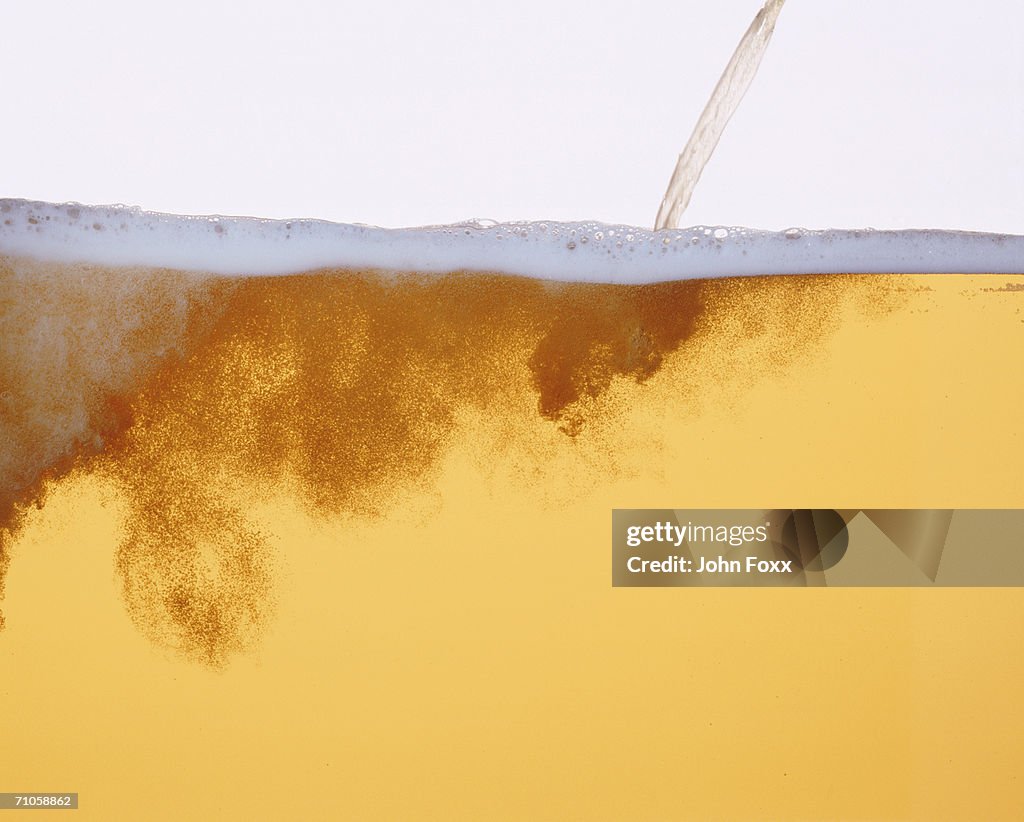 Pouring beer, close-up