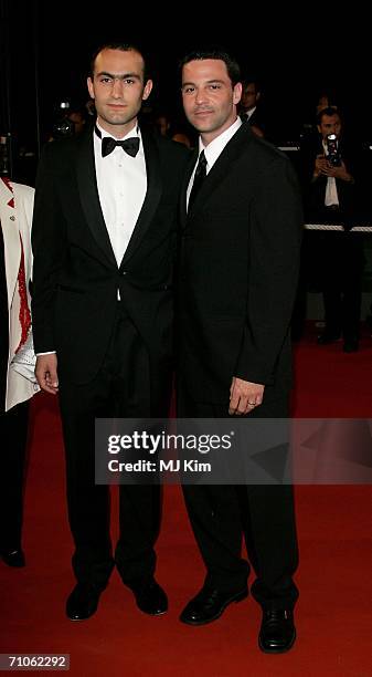 Actors Khalid Abdalla and David Alan Basche attend the 'United 93' premiere at the Palais des Festivals during the 59th International Cannes Film...
