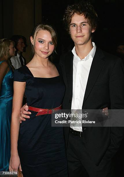 Actor Indiana Evans and Rhys Wakefield attend the 2006 Make A Wish Ball at the Town Hall on May 27, 2006 in Sydney, Australia.The Make-A-Wish...