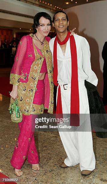 Actress Anouschka Renzi and friend Frances Winter attend the Rosenball Charity Ball at the Intercontinental Hotel May 27, 2006 in Berlin, Germany.