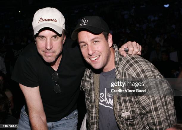 Actors Kevin Nealon and Adam Sandler attend the Ultimate Fighting Championship 60: Hughes vs. Gracie at Staples Center on May 27, 2006 in Los...