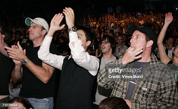 Actors Kevin Nealon and Adam Sandler attend the Ultimate Fighting Championship 60: Hughes vs. Gracie at Staples Center on May 27, 2006 in Los...