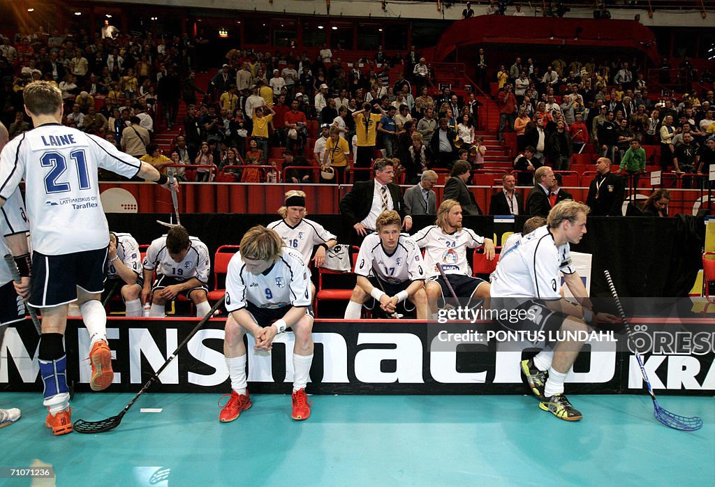 Finnish players look dejected after bein