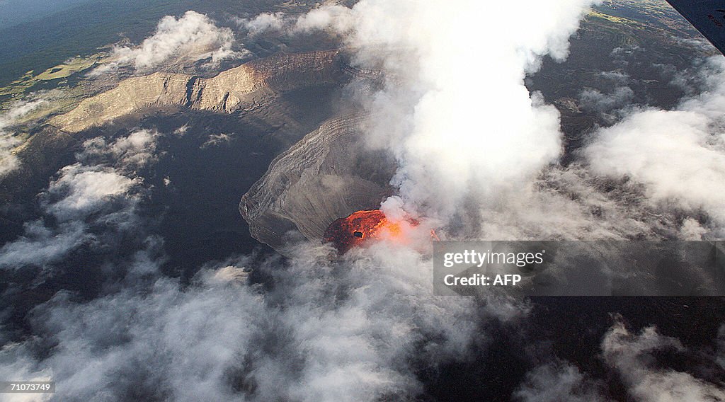 Volcanic activity is seen 29 May 2006 in