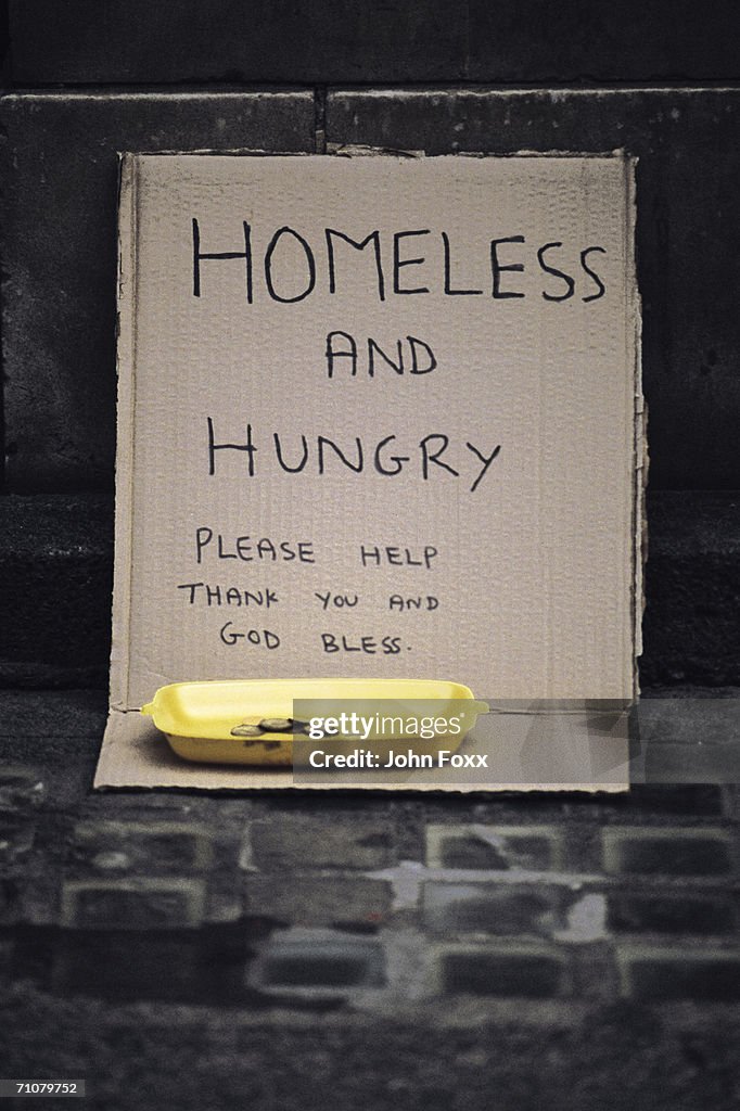 Hungery Sign Homeless And Hungry Sign High-Res Stock Photo - Getty Images