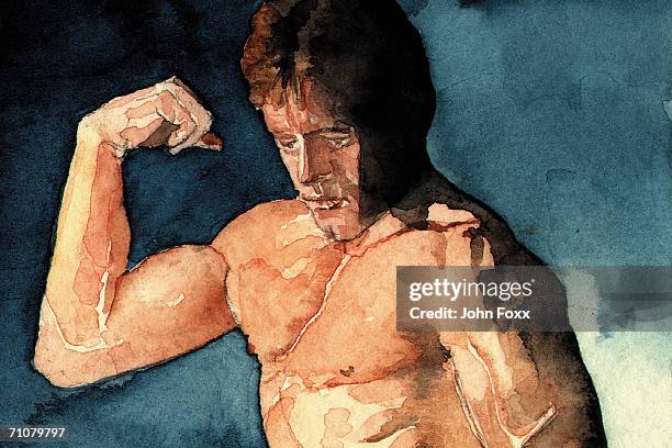 Built Men Drawing 140 Male Body Builder Drawing Stock Photos, High-Res Pictures, and ...