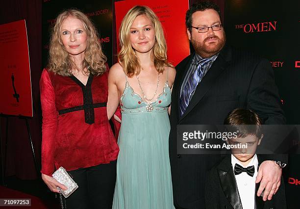 Actresses Mia Farrow and Julia Stiles, director John Moore and actor Seamus Davey Fitzpatrick arrive at a screening of "The Omen" presented by the...