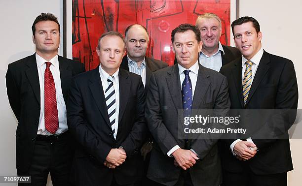 Tony Dempsey of the Rugby Union Players Association, CEO NSW Rugby Union Fraser Neill, CEO Queensland Rugby Union Theo Psaros, CEO Australian Rugby...