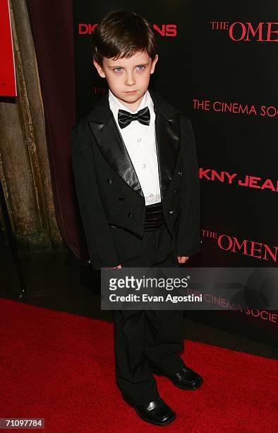 Actor Seamus Davey Fitzpatrick arrives at a screening of "The Omen" presented by the Cinema Society and DKNY Jeans at the Angel Orensanz Foundation...