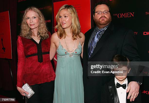 Actresses Mia Farrow and Julia Stiles, director John Moore and actor Seamus Davey Fitzpatrick arrive at a screening of "The Omen" presented by the...