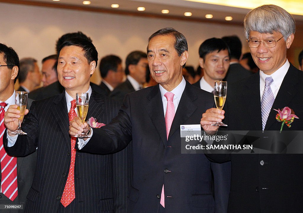 (L-R) Bank of China chairman, Xiao Gang,