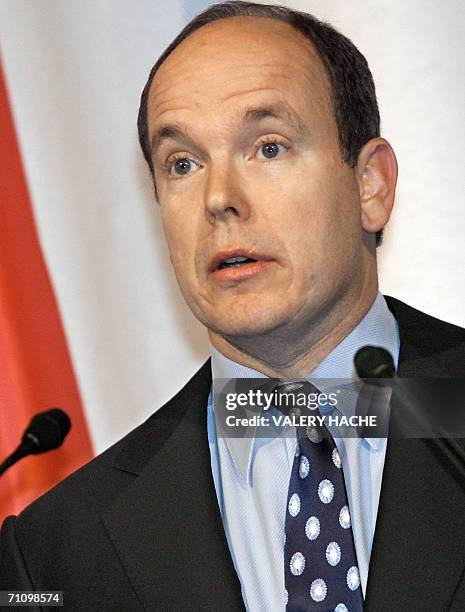 Picture dated 09 January 2006 of Prince Albert II of Monaco addressing his New Year wishes to government members in Monaco. Prince Albert of Monaco...