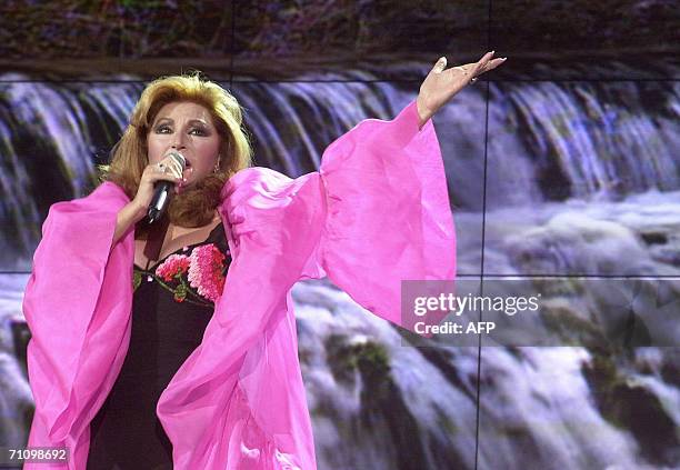 Photo taken in December 2001of Spanish singer Rocio Jurado performing during a programme on Spanish television. Jurado, one of Spain's most beloved...