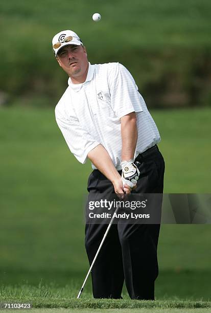 Brett Wetterich pitches to the third green during the first round of the The Memorial Tournament on June 1, 2006 at the Muirfield Village Golf Club...