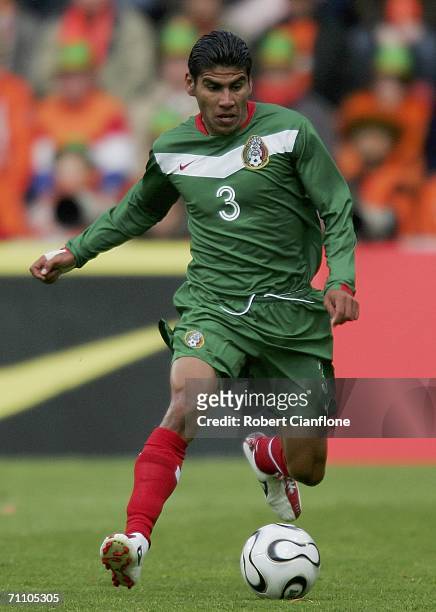 Carlos Salcido of Mexico in action during the International friendly match between Netherlands and Mexico at the Philips Stadion on June 1, 2006 in...