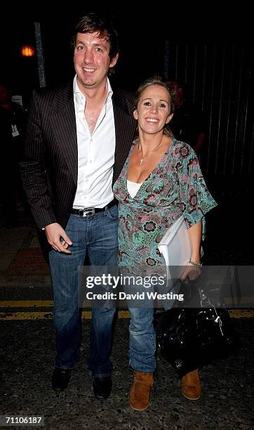 Lucy Benjamin and Husband Richard Taggart leave Celebrity X Factor on May 29, 2006 in London, England.