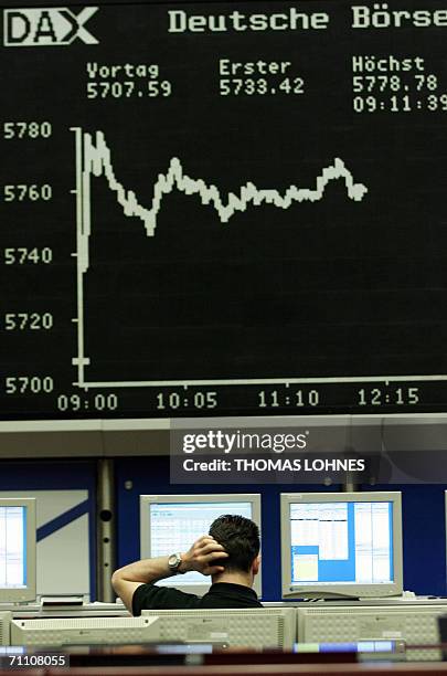 Stock trader works at Germany's Stock Exchange in Frankfurt Main 02 June 2006. The New York Stock Exchange Group trumped a competing bid by Deutsche...