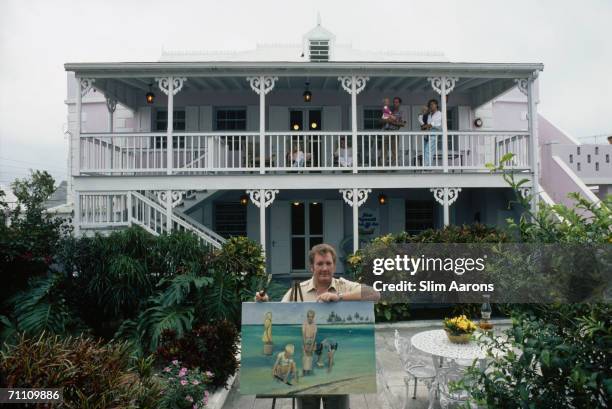 'The Cockle Diggers' by local artist Alton Lowe, on the Abaco Islands in the Bahamas, March 1986.