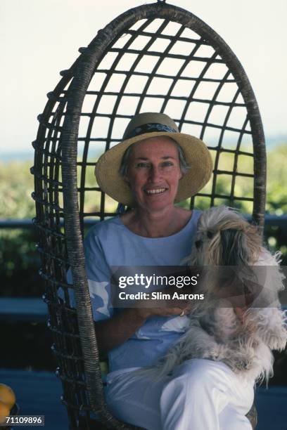 Barbara Meyer, the owner of Foots Cay in the Abaco Islands of the Bahamas, March 1986.