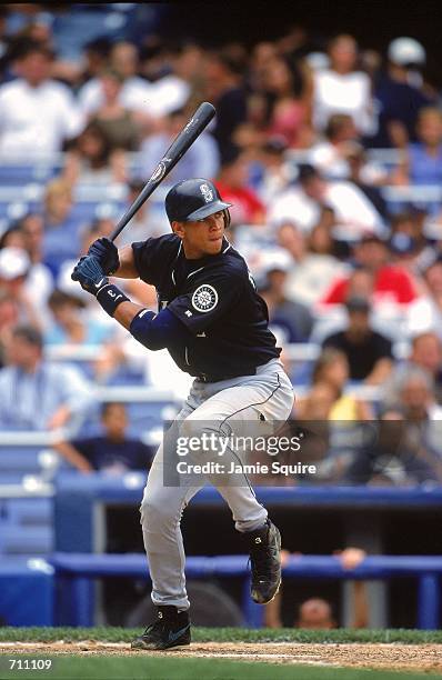 Alex Rodriguez of the Seattle Mariners in action at batduring the game against the New York Yankees at Yankee Stadium in the Bronx, New York. The...