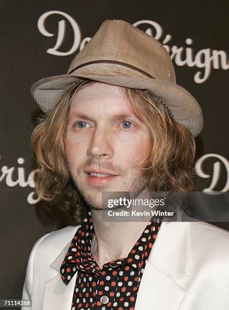 Musician Beck arrives at the International Launch of Dom Perignon Rose Vintage 1996 Champagne by Karl Lagerfeld on June 2, 2006 in Beverly Hills,...