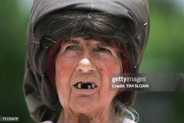 Washington, UNITED STATES: Concepcion Picciotto, who along with William Thomas has been holding a 24-hour peace vigil in Lafayette Park in front of...