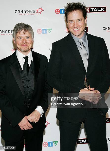 Honoree actor Brendan Fraser poses with presenter actor Dave Foley at Canada's Walk Of Fame Gala sponsored by Chanel at the HummingBird Centre June...