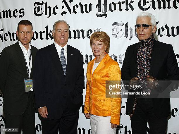 New York Times Magazine editor Gerald Marzorati, Democratic National Committee Chairman Howard Dean, author Gail Sheehy and fashion designer Karl...