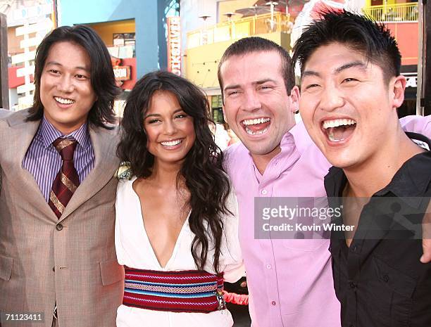 Actors Jason Lee , Nathalie Kelley, Lucas Black and Brian Tee pose at the premiere of Universal Picture's "The Fast and the Furious: Tokyo Drift" at...
