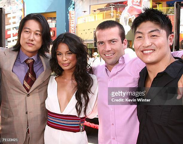 Actors Jason Lee , Nathalie Kelley, Lucas Black and Brian Tee pose at the premiere of Universal Picture's "The Fast and the Furious: Tokyo Drift" at...